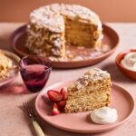 Baked white chocolate and cherry cheesecake