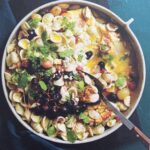 One-pan golden angel hair pasta